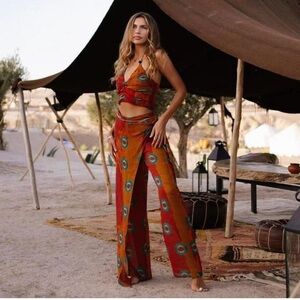 ZARA COLORFUL PRINT TROUSER with MATCHING TOP